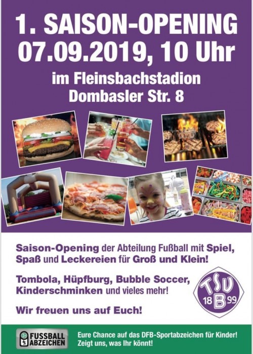 Saisoneröffnung Sa. 7.9 - Fleinsbachstadion 10 Uhr