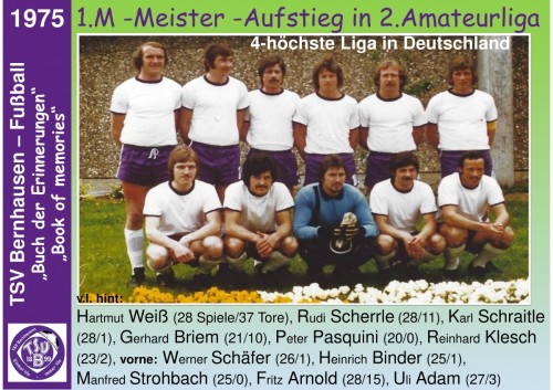 101 Jahre lila Fußballgeschichte 1975 -  Aufstieg in 2. Amateurliga