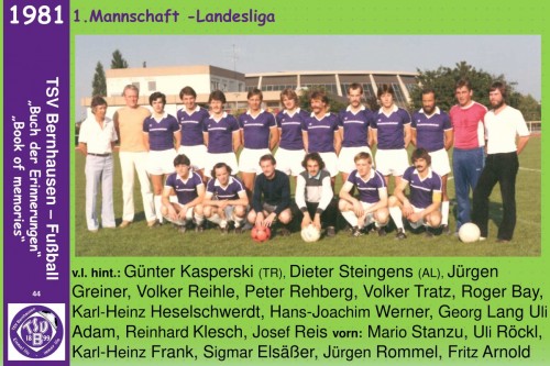101 Jahre lila Fußballgeschichte - 1981 1.Mannschaft