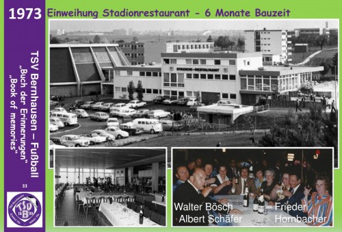 101 Jahre lila Fußballgeschichte  - 1973 Einweihung Stadionrestaurant