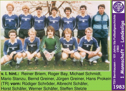 101 Jahre lila Fußballgeschichte - 1983 - 1. Mannschaft Landesliga