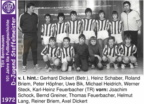 101 Jahre lila Fußballgeschichte - 1972 - D-Jugend