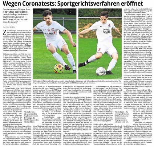FZ - Bezirksliga: Wegen Coronatests: Sportgerichtsverfahren eröffnet