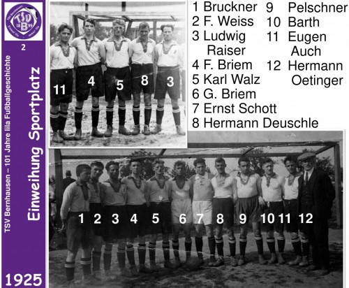 101 Jahre lila Fußballgeschichte -1925 Einweihung Sportplatz (heute Filharmonie)