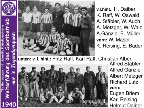 101 Jahre lila Fußballgeschichte -1940 Weiterführung nur in Jugendgruppen
