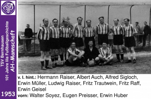 101 Jahre lila Fußballgeschichte -1953 AH-Mannschaft