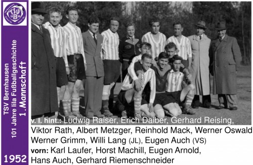101 Jahre lila Fußballgeschichte -1952 1.Mannschaft