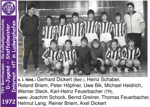 Lila Fußballgeschichte - 1972 D-Jugend Staffelmeister