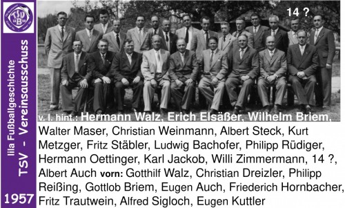 Lila Fußballgeschichte - 1957  TSV - Vereinsausschuss