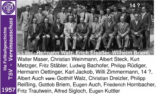 Lila Fußballgeschichte - 1957 TSV - Vereinsausschuss