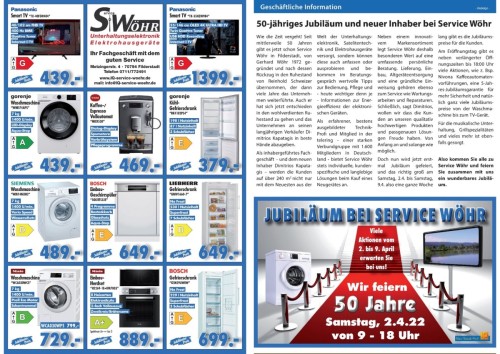 Einladung  50-jähriges Jubiläum und neuer Inhaber bei Service Wöhr