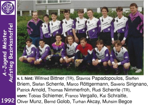Lila Fußballgeschichte 1992 A-Jugend -