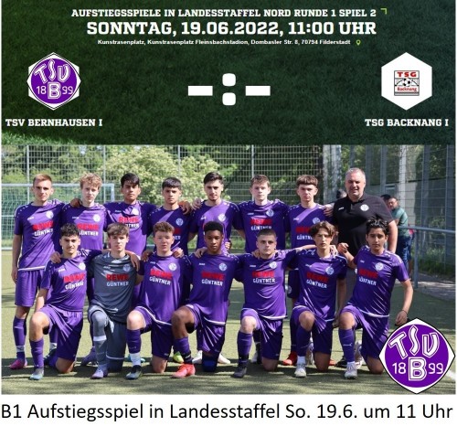 So. 19.6. um 11 Uhr - Start Aufstiegsrunde zur B-Junioren-Landesstaffel Nord