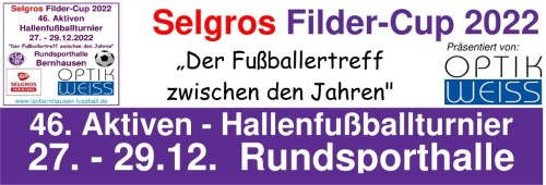 Einladung Aktiven Hallenturnier mit Vollbande TSV Bernhausen 27. - 29.12.22