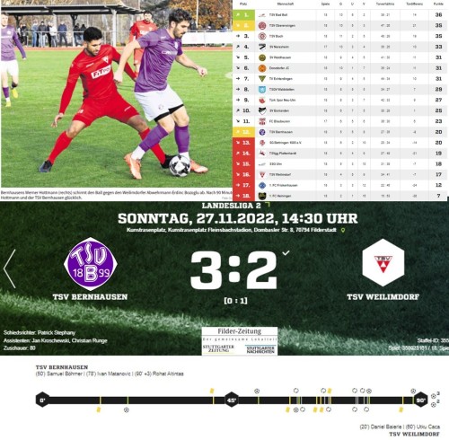 TSV B - TSV Weilimdorf 3:2 - Lucky Punch per kuriosem Ping-Pong-Tor