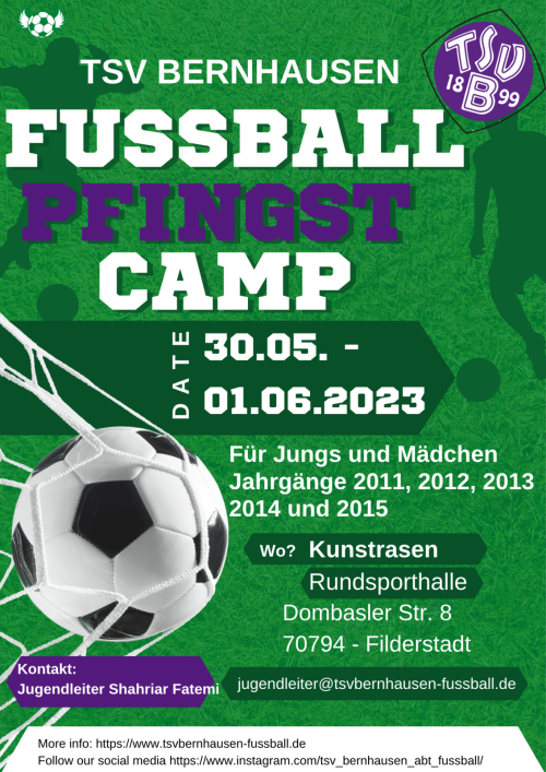 Fußball Pfingstcamp beim TSV Bernhausen -noch wenige Plätze frei!