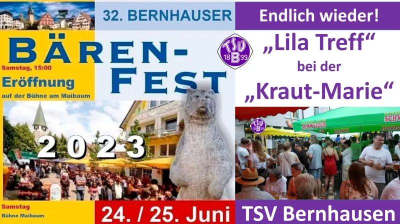 32.Bärenfest - 24. u. 25.6 - TSV ist dabei!