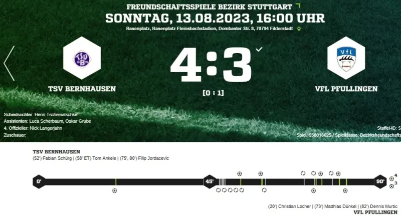Testspiel TSV B - Verbandsligist VfL Pfullingen 4:3