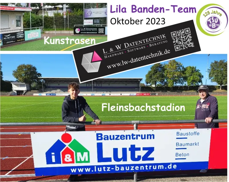 Banden-Team im Einsatz - Werbebanden montiert