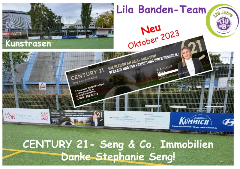 Banden-Team im Einsatz - Werbebande CENTURY 21- Seng & Co. Immobilien