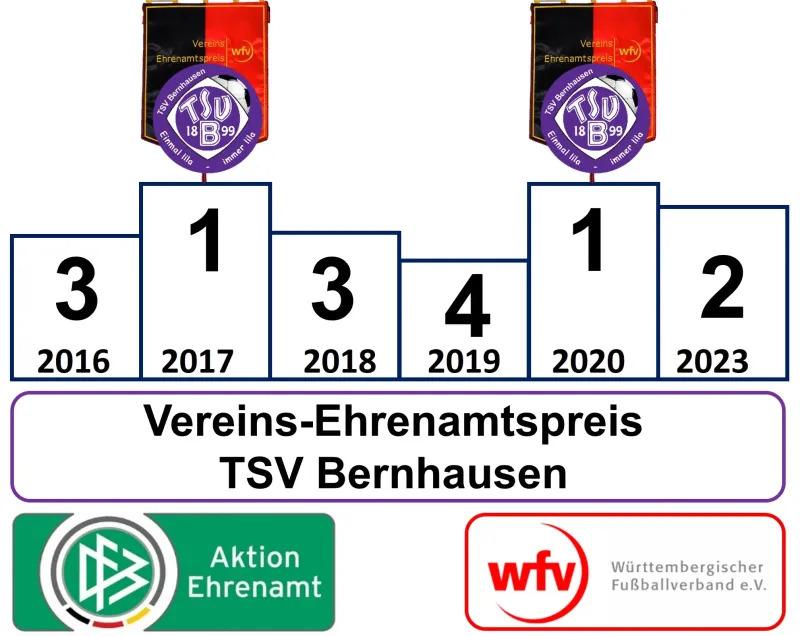 WFV-Vereins-Ehrenamtspreis 2023 -2. Platz geht an den TSV Bernhausen!