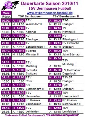 Dauerkarte Saison 2010/11 reservieren