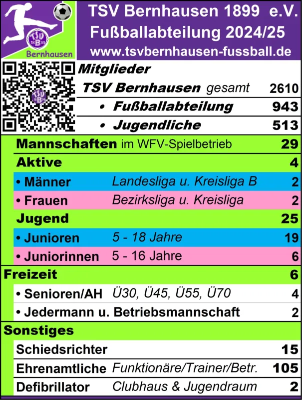 Saison 2024/25 29 Mannschaften im Spielbetrieb