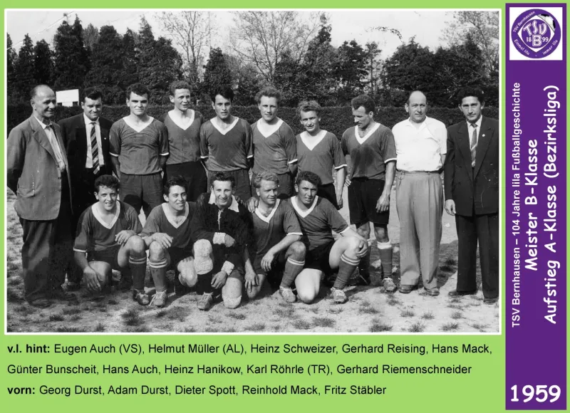 Erinnerung: …. vor 65 Jahren Meistermannschaft 1959