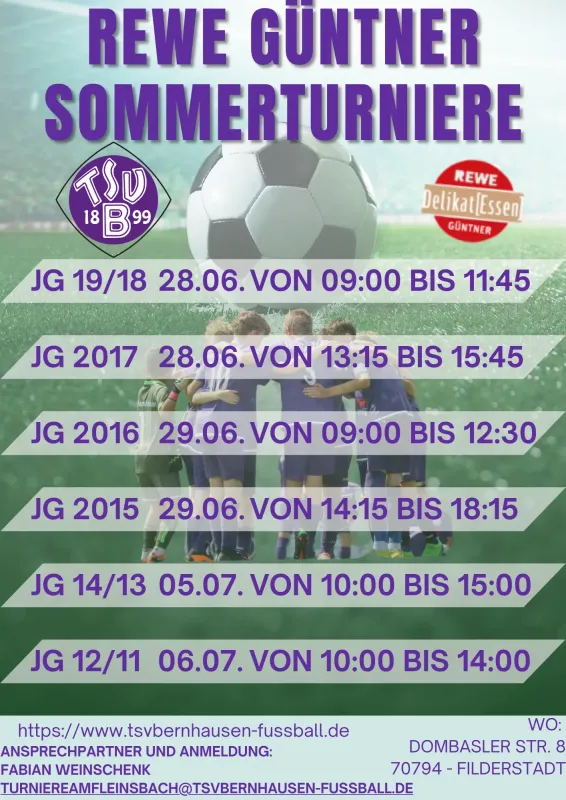 Die Rewe Güntner Sommerturniere stehen vor der Tür