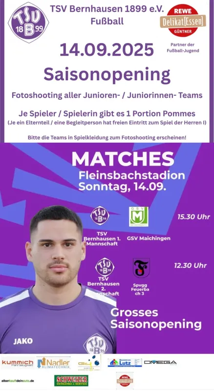 Großes Saison Opening So 14.9.  1.M. gegen GSV Maichingen