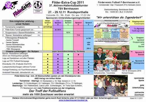 Werbung/Sponsoring beim Filder-Extra-Cup 2011 - Interesse?