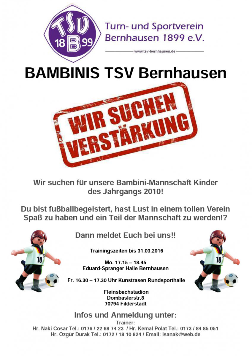 Fussball-Nachwuchs für den Jahrgang 2010 gesucht!!!