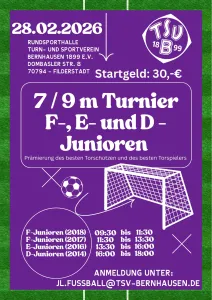 7 - / 9m Turnier für F-, E- und D-Junioren