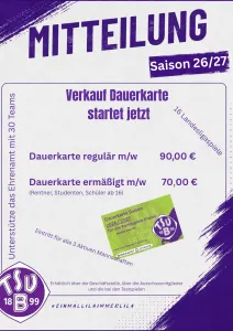 Dauerkarten Vorverkauf startet jetzt